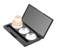 Hohopeti Palette de Fards à Paupières Vide 3 Compartiments Rectangulaire avec Miroir, Porte-ombres à Paupières Portable, en Plastique Noir Mat, Kit Maquillage Compact pour Femmes, Usage