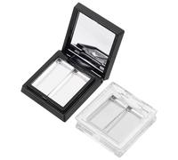 Hohopeti Palette de Maquillage Vide 2 Pièces Bicolore 4 Godets Aluminium pour Fards à Paupières DIY Contouring Blush Highlighter Compacte Pratique Voyage