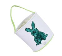 Hohopeti Panier de Pâques en Tissu Vert de Lapin 1 Pièce Panier de Bonbons pour Garçon et Filles Adapté aux Décorations et Rangement D’œufs pour Présents et Chasse aux Œufs
