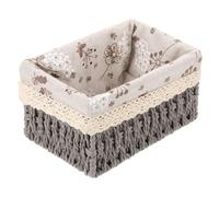 Hohopeti Panier De Rangement Tissé Avec Doublure Bac De Rangement Rustique Pour Maison Et Bureau Organisateur De Chambre