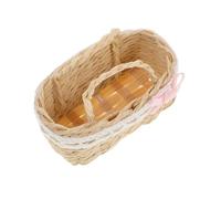 Hohopeti Panier Miniature à Fleurs pour Maison de Poupée, Modèle Artisanal en Plastique Rose, Mini Panier Décoratif Rectangulaire, Décoration Miniature pour Intérieur, Accessoire