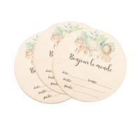 Hohopeti Panneau d'Annonce de Naissance en Bois Rond, 3Pcs, Motif Cartoon, Accessoire Photo Bébé pour Déco Maison