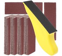 Hohopeti Papier de Verre Sec 121 Pièces Grain 40 à 600 en Oxyde d'Aluminium Rouge Feuille Abrasive Rectangulaire pour Ponçage Précis Bois Automobile et Bricolage Accessoires Ponçage