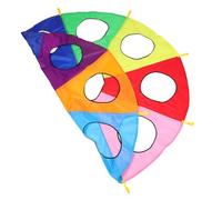 Hohopeti Parachute Arc Ciel Interactif avec Jeu Coopératif pour Garçon Fille Parapluie Ludique pour Maternelle Entraînement Sensoriel Plein Air et Sécurisé