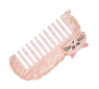 Hohopeti Peigne Antistatique pour Cheveux en Acétate Épais 12×6 Cm, Motif Chaton Mignon Rose, Peigne Démêlant à Dents Larges, Accessoire Coiffure Voyage pour Femmes et Adolescentes