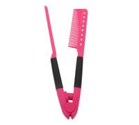 Hohopeti Peigne Lisseur Chauffant Multifonction en Plastique Résistant la Chaleur, Couleur Rose Fuchsia, Taille Compacte, Coiffage Cheveux Plats, Voyage et Usage Professionnel Salon