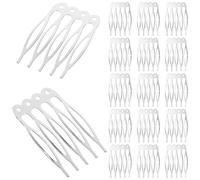 Hohopeti Peignes à Cheveux pour Mariée en Métal Blanc 50 Pièces Accessoires pour Coiffure Chignon Pinces à Cheveux Femmes Décoratives pour Cérémonie Mariage et Soirées