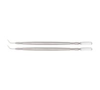 Hohopeti Peignes à Sourcils en Acier Inoxydable, Outils pour Rehaussement de Cils, Aiguille à Cils, Facile à Manipuler Gel, Lot de 2 Pièces Argenté