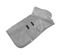Hohopeti Peignoir Chien Coton Absorbant pour Bain Robe de Bain Pet Microfibre Super Absorbante Serviette Chiot Sèche Rapide S Gris