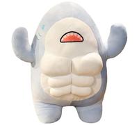 Hohopeti Peluche Requin Musclé 40 Cm Bleu, Décoratif Dessin Animé pour Garçon et Filles, Coussin Câlin Doux et Transportable, Décoration Anniversaire et Chambre Garçon et Filles