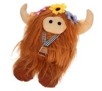 Hohopeti Peluché Vache Décorative Souple Adorable pour Chambre et Voyage Coussin Doux Lavable Compagnon de Sommeil pour Adolescents Décoration Intérieure Marron