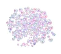 Hohopeti Perles sans Trou Illusion Perle Irisée Dégradée, Assortiment 3-8 Mm, 300 Pièces, Couleurs Sirène pour Loisirs Créatifs, Remplissage Vase Décoratif, Artisans et Décorateurs, Usage