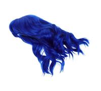 Hohopeti Perruque Cosplay Courte Bouclée Style Bob Wig Synthétique Bleu pour Femme Accessoire Réaliste Halloween Épaule Entretien Facile