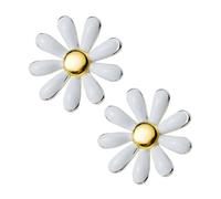 Hohopeti Petites Boucles D’oreilles Marguerite Blanches, Puces D’oreilles Légères en Alliage Sûr, Bijoux pour Femmes, Quotidien et Occasions Habillées