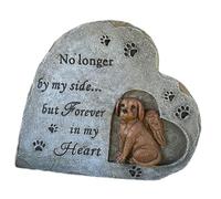 Hohopeti Pierre Commémorative pour Chien Résine Forme de Cœur Statue Souvenir pour Jardin Pierre Tombale pour Animaux de Compagnie Décoration Mémoriale pour Chien Perdu