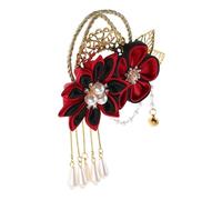 Hohopeti Pince à Cheveux Fleurie Style Chinois Épingle Kimono Japonais Avec Pompon Accessoires Cheveux Hanfu Vintage Pour Femmes Filles