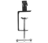 Hohopeti Pince de Fixation de Table Réglable en Alliage D'aluminium Base en Fer Noire, Support de Bureau Multifonctionnel pour Surfaces Planes, Clip de Table Robuste et Protecteur