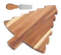 Hohopeti Planche à Découper Sapin de Noël avec Couteau et Fourchette Plateau à Fromage et Charcuterie Polyvalent pour Fruits et Légumes Décoration Festive Pratique