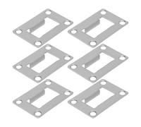 Hohopeti Plaque de Gâche en Acier Inoxydable 6 Pièces, Kit D'installation de Verrou de Sécurité pour Porte D'entrée, Plaque de Recouvrement du Trou de Porte 15 Mm, Renforcement