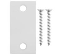 Hohopeti Plaque de Gâche pour Portes Extérieures en Acier Inoxydable Cache-trou de Porte Blanc B5 Angle Droit Kit Réparation 4 Vis Réparation Rapide et Solide