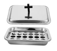 Hohopeti Plateau de Communion Acier Inoxydable Multifonctionnel avec Support Verre pour Fournitures Église Cérémonies Religieuses et Réunions Familiales