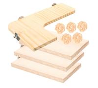 Hohopeti Plateforme en Bois pour Hamster et Perruches, Planche d'escalade Suspendue 10 Pcs, Support de Saut Pratique, Jeu D’agilité pour Petits Animaux, Accessoire Cage Polyvalent