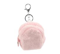 Hohopeti Pochette en Peluche Petite Fille Peluche Douce Porte-Monnaie Mini Rose Polyvalent Rangement Clé Porte-clés Paquet à Main pour Usage Quotidien Présent