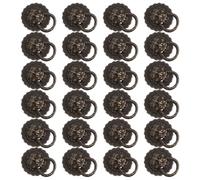 Hohopeti Poignée de Tiroir en Alliage de Zinc 20 MM Motif Tête de Lionceau Antique Bronze sans Pied 24 Pièces pour Coffret Bouteille Vin Décoration Meuble Rétro
