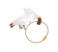 Hohopeti Porte-clés Boîte de Rangement Transparente Forme de Chat Pendentif Souvenir pour Poils de Chat Porte-clés Commémoratif Léger et Portable pour Collection de Mémoire Animale