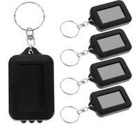 Hohopeti Porte-clés Lampe Torche LED Mini Recharge Solaire, Lot de 5 | Abs Noir, Format Compact, pour Randonnée et Urgences, Consommation Réduite, Panneaux Solaires Haute Performance