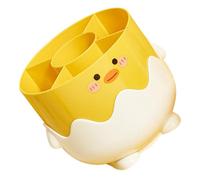 Hohopeti Porte-pinceaux de Maquillage Mignon 5 Compartiments en Polypropylène Doux Bureau Organisateur Cosmétiques Accessoires de Coiffeuse Poule Créative