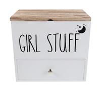 Hohopeti Porte-tampons en Bois Blanc avec Couvercle Hermétique - Boîte de Rangement Spacieuse pour Serviettes Hygiéniques et Protections Féminines - Organisateur Compact pour Salle de Bain,