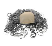 Hohopeti Postiche Chauve Courte Grise Ondulée pour Homme, Bonnet Chauve Réaliste en Fibres Synthétiques, Accessoire de Costume pour Fête de Noël, Cosplay et 1er Avril, Postiche de Scène
