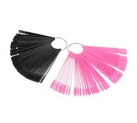 Hohopeti Présentoir Éventail pour Vernis à Ongles 200 Pièces Palettes de Couleurs Noir et Rose Plaques Transparentes pour Capsules Nail Art Accessoires Salon Manucure Réutilisables et