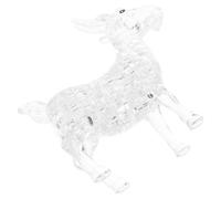 Hohopeti Puzzle 3D en Cristal Blanc 1 Pièce avec Chèvre à Assembler Soi-Même Décoration en Verre Cristallin pour Bureau et Maison Ornement Créatif Anniversaire Puzzle Adultes Animaux