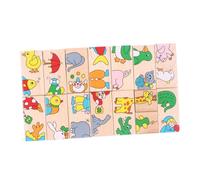 Hohopeti Puzzle Domino Animal Éducatif Montessori pour Garçon Fille Bois sans Danger Stimule Imagination et Reconnaissance des Couleurs Éveil Garçons Filles Ans et Plus