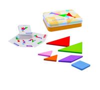 Hohopeti Puzzle Tangram Bois Éducatif pour Garçon Fille Jeu de Formes Géométriques Montessori Bois pour Filles et Garçons Stimule Créativité et Reconnaissance des Couleurs Cadeau