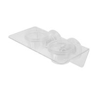 Hohopeti Reptile Food Bowl Double Compartments Acrylic Feeder with Suction Mount for Gecko Lizard Snake Hydration and Feeding