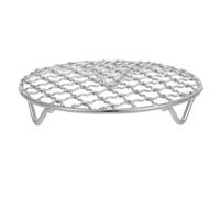 Hohopeti Ronde Acier Inoxydable pour Friteuse Air Chaud et Cuisson Électrique Maille Fine Anti-chute Support Multifonction pour Grillade et Cuisson Uniforme