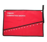 Hohopeti Sacoche Outils Électricien Compartiments Rouge Toile Polyester Résistante Organisateur Rouleau avec Fermeture Auto-agrippante pour Rangement Clés et Outils de Réparation