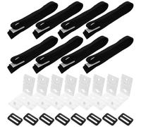 Hohopeti Sangle de Fixation pour Bâche Solaire de Piscine avec Boucle Kit pour Maintien Sécurisé et Enrouleur Accessoires Bâches Piscine Attache Autobloquante et Sangle de Serrage Robuste