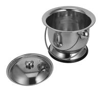Hohopeti Seau à Urine en Acier Inoxydable Épais 1,5 L avec Couvercle et Anneau Antidérapant, Pot pour Personnes Âgées et Femmes Enceintes, Urinoir Portable Hygiénique pour Usage