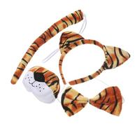 Hohopeti Serrage- Oreilles De Tigre en Velours Mousseux pour Garçon Et Filles, Ensemble 4 Pièces Nez, Queue Et, Accessoires Costume Tigre pour Fêtes, Cosplay Et Déguisement Jungle