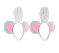 Hohopeti Serrage-Tête Oreilles de Souris Chef en Peluche Lot de 2 - Accessoire de Déguisement Cosplay et Fête D’Halloween pour Garçon et Filles et Adultes Costume Animalier Original et