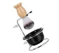 Hohopeti Set Complet Rasage Homme avec Blaireau Poils de Sanglier Bol à Mousse Bleuté et Support Inox pour Nettoyage Précis Mousse Dense et Onctueuse