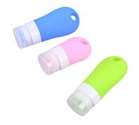 Hohopeti Set de 3 Flacons de Voyage Rechargeables en Silicone pour Shampoing et Gel Bain, Capacité 38ml et 60ml, Portable et Étanche, Transport de Cosmétiques