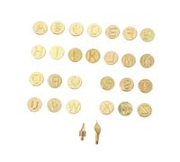 Hohopeti Set de Embouts de Brûlage pour Pyrogravure Outils de Gravure Cuivre pour Cuir et Papier Kit Complet Lettres Majuscules pour DIY Artisanat