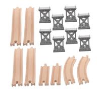 Hohopeti Set de Ponts Bois pour Circuit de Train Supports Compatibles Accessoires de Scène pour Garçon Fille Favorisant Créativité et Jeu Réaliste