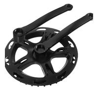 Hohopeti Set Pédalier Vélo Robuste avec Plateau Dents Noir Manivelle Compatible VTT et Vélo Urbain Remplacement Facile pour Single Speed