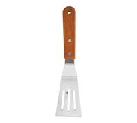 Hohopeti Spatule à Biscuits en Acier Inoxydable avec Manche en Bois, Ustensile de Cuisine Antidérapant pour Grillades et Teppanyaki, Spatule Métallique Ajourée